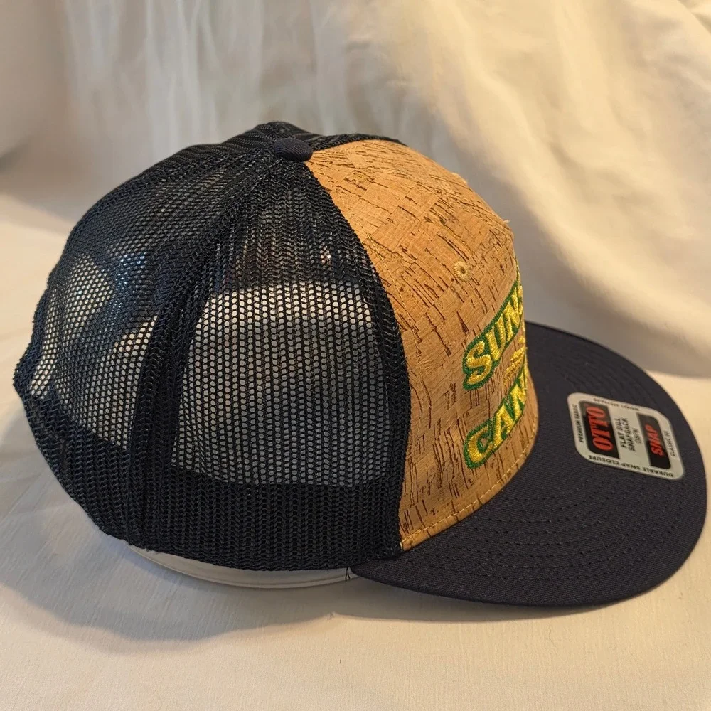 Otto Sunshine Cannabis Cork Front Navy Mesh Flat Bill Snapback Hat 154-1174‎